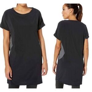 Smartwool | Genius Shirt Dress Merino Wool Blend Short Sleeve  Black Gray sz Lar